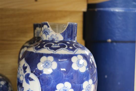 A pair of Chinese vases , a prunus jar, plates etc.